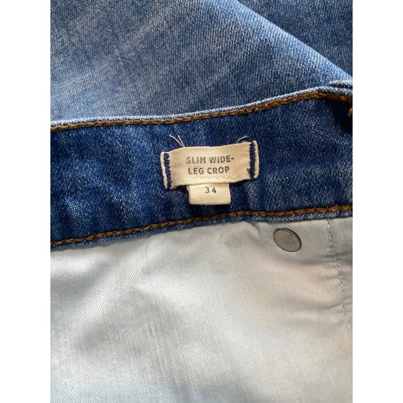 Madewell Slim Wide-Leg Crop Jeans Size 34 - Picture 6 of 9